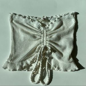 Scrunch tie Strapless Crop Top